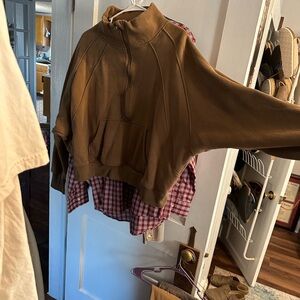 Discount Divas Brown Quarter zip pullover